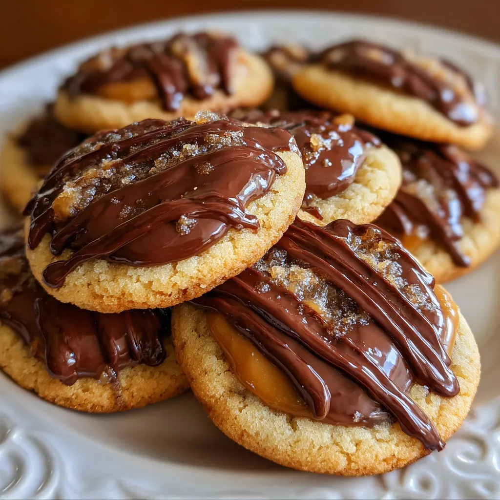 Totally Scrumptious Twix Cookies with Buttery Shortbread Base and Chocolate Caramel Layers - secondary view